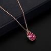 1 Set Women Necklace Elegant Luxury Noble Gift Red Waterdrop Rhinestone Inlaid Stud Earrings Kit Fashion Jewelry