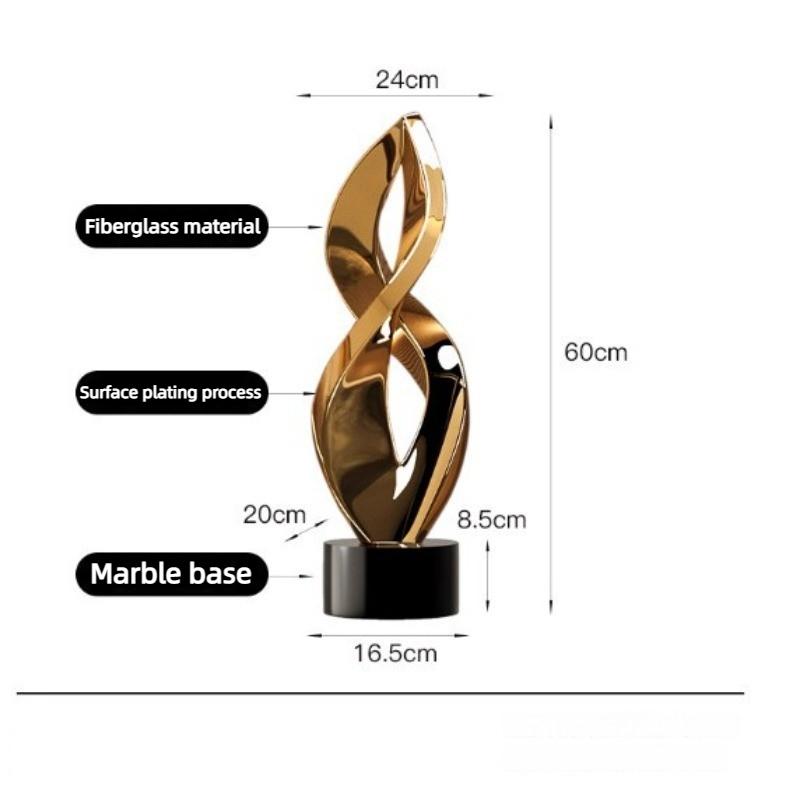 

Abstract Art Sculptures Electroplated Gold Figurines Luxury Modern Ornaments Creative Aesthetic Living Room Home Decoration Gift