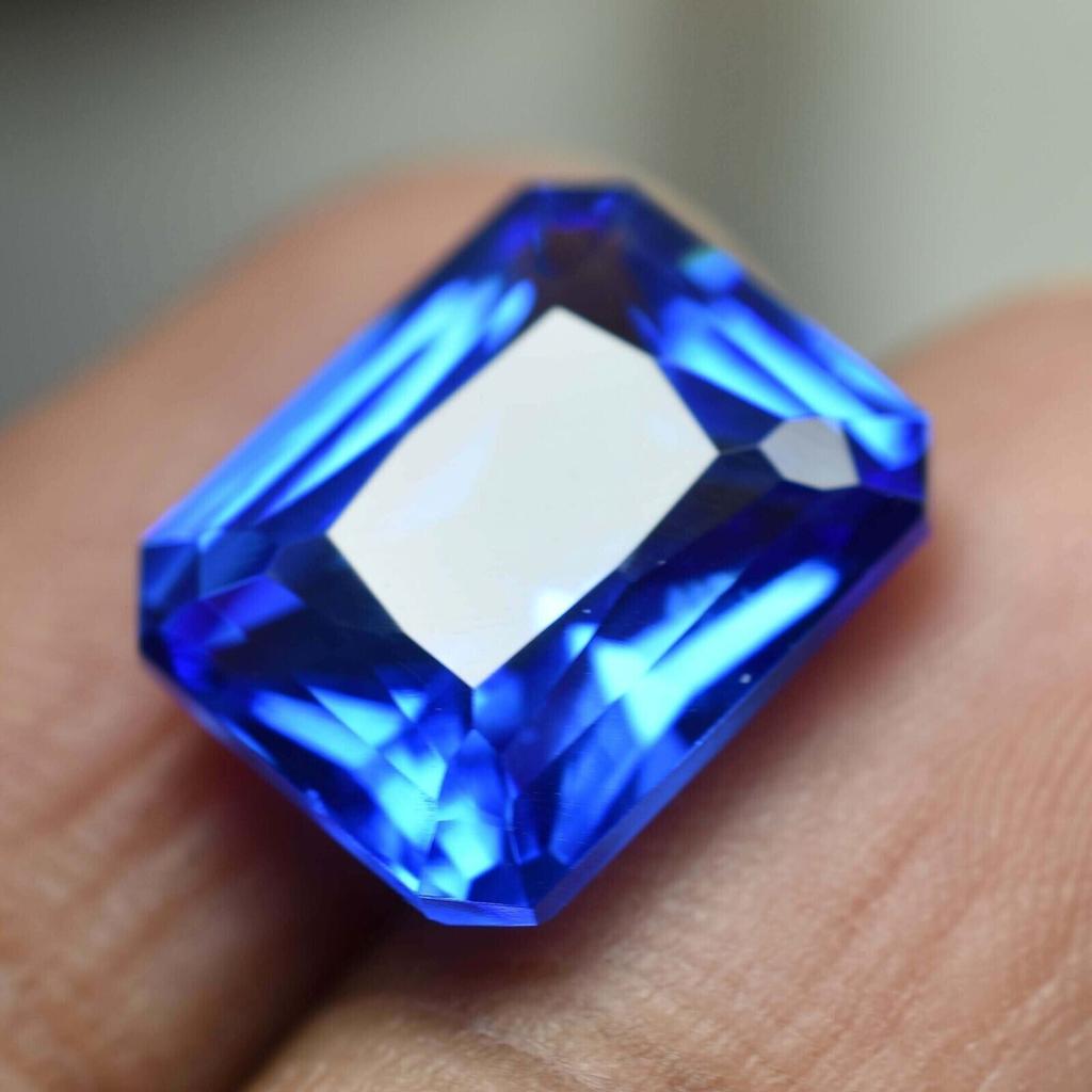 8.3 Ct Natural Blue Tanzanite Emerald Cut CERTIFIED Gemstone For Jewelry Making