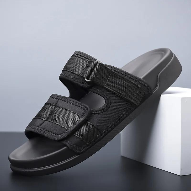 Men's Slippers Summer Trendy Fashion Versatile Drag Wear Soft Soled Beach Shoes Summer Men Sandals