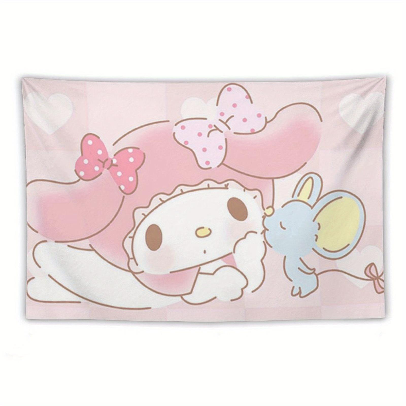 1pc Melody Mouse Pink Tapestry 2D Single Print Cute Wall Hanging Home Bedroom Living Room Sanrio Theme Decor Indoor Use Tapestry 74x94cm(29x37in)