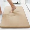 Solid Color Thickened Flannel Bathroom Absorbent Cushion Furry Toilet Shower Room Non-slip Floor Mat Entrance Mat