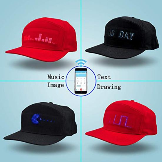 Sports Hat Luminous LED Display Men Women Adjustable Supports Multi-languages Baseball Hat