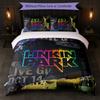 Set Biancheria da Letto 3 Pezzi Stampa Linkin Park Copripiumino con Due Federe Biancheria da Letto Morbida per Camera da Letto Domestica