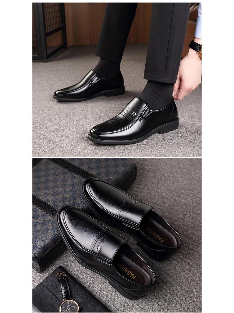 Men's Spring/Summer Hollow Leather Slip-On Shoes - Business Casual & Formal, Ideal for Middle-Aged and Elderly Dads