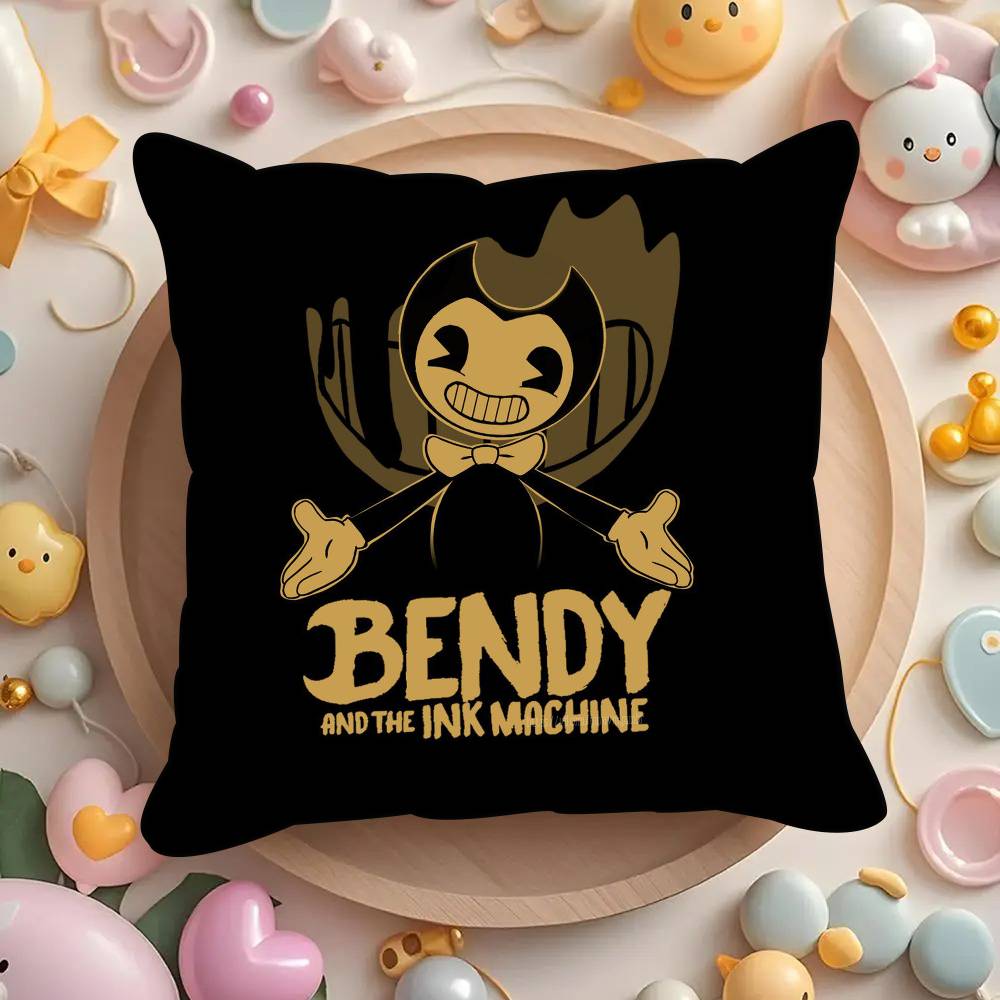 

Game B-Bendy And The Ink black Machine Pillowcases cushion covers living room sofas home decor gifts 12x12Inch