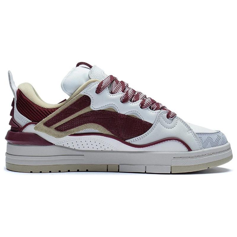 Li-Ning Weiwu Golden Men's Low Top Skate Shoes White Red AECS073-6