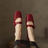 Scarpe Mary Jane da donna con tacco basso, punta chiusa e quadrata, scarpe da ballo con tacco spesso a blocco, scarpe Mary Jane con cinturino alla caviglia regolabile, scarpe eleganti da donna