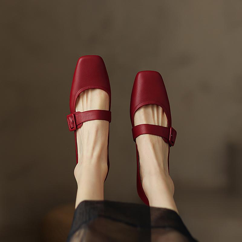 Scarpe Mary Jane da donna con tacco basso, punta chiusa e quadrata, scarpe da ballo con tacco spesso a blocco, scarpe Mary Jane con cinturino alla caviglia regolabile, scarpe eleganti da donna