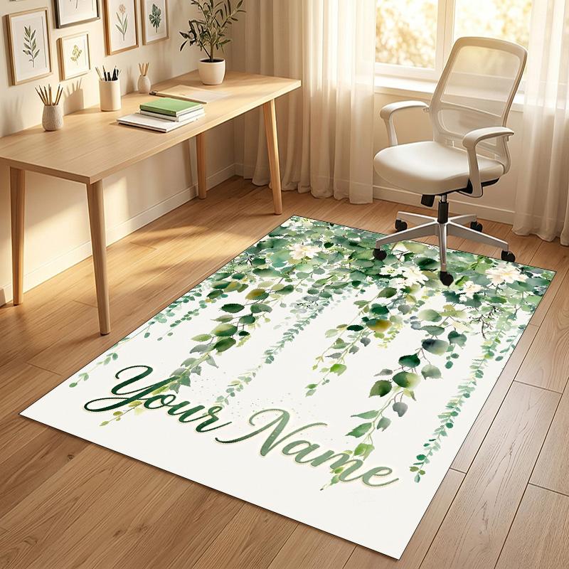 Bloemrijke Tuin Thema Kristal Fluweel Tapijt Gepersonaliseerd Aangepaste Naam Tekst Zachte Vloermat Woondecoratie