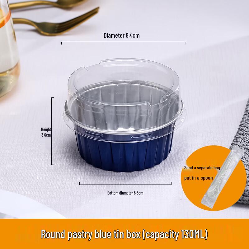 Shixun 130ML Round Blue Aluminum Foil Pudding & Sushi Cups