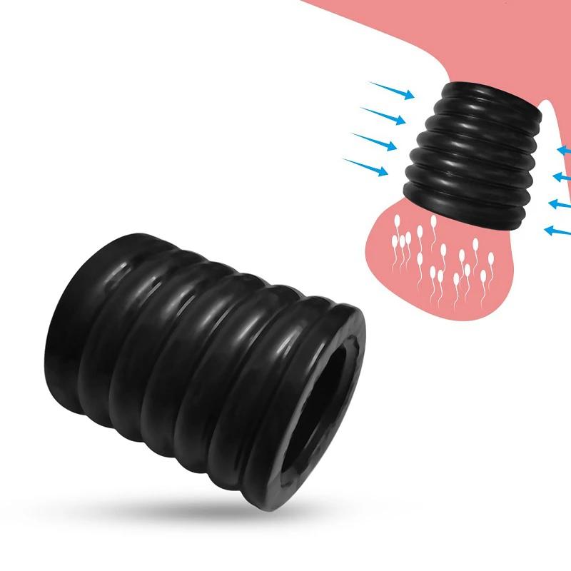 Zámek mužského penisu Erekční kroužek Bondáž Erekce kroužek míček Zpoždění ejakulace Opakovaně použitelné zvětšovací natahovač míče Sexuální hračka pro muže