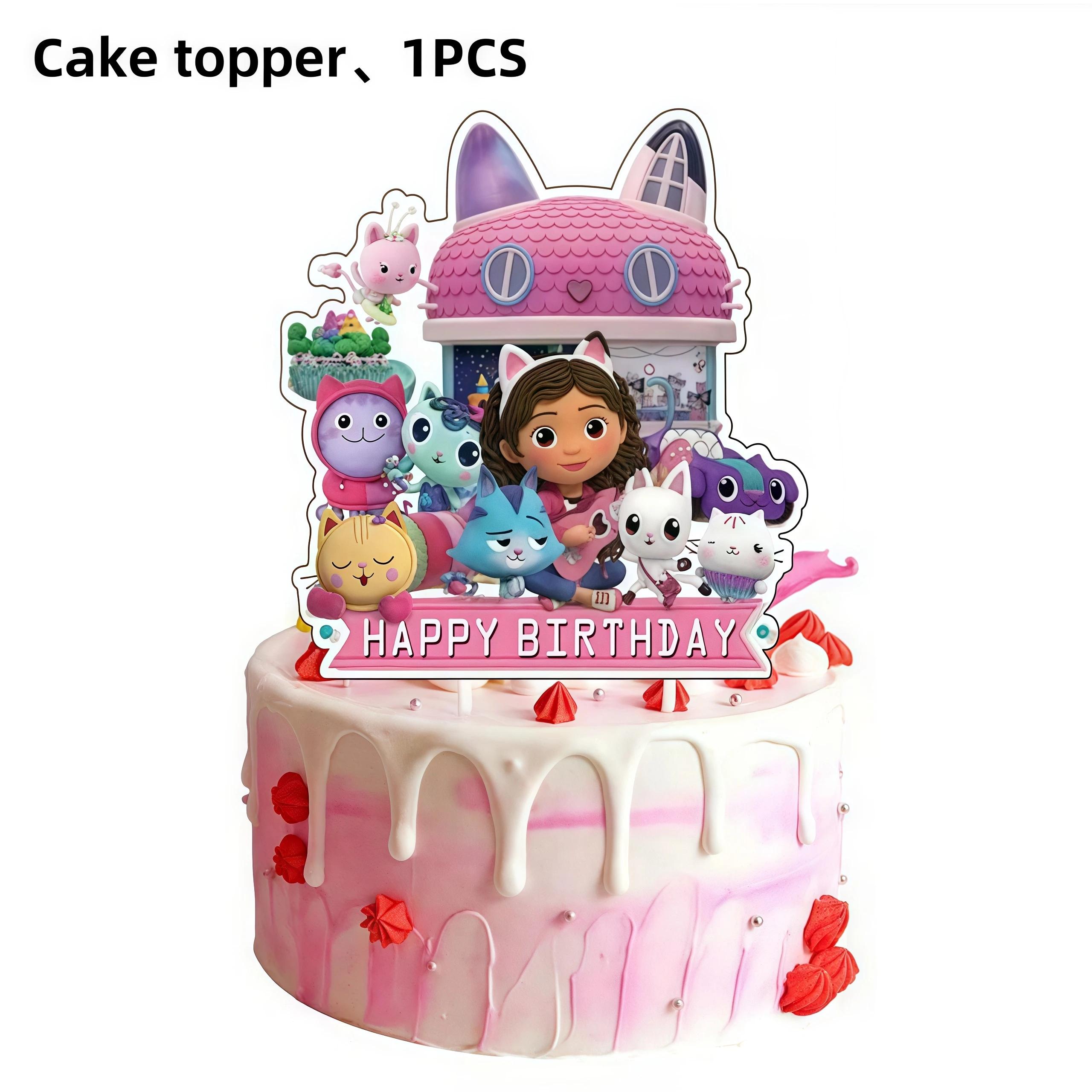 

Gabby Dollhouse Party Supplies Gabby Birthday Party Favor Plate Cup Set 3D Balloons For Kids Girls Party Gift Items Photo Booth Props others