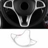Steering Wheel Matte Silver For Benz C-Class W205 15-18 Border Strip Cover Trim