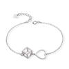 Lindon Women Zircon 925 Sterling Silver Jewelry Geometric Bead Chain Link Bracelet Fashion Fine Wedding Gift for Girlfriend