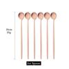 6Pcs Matte Black Long Hangdle Spoon For Stirring Drink Steainless Steel Gold Dinnerware Tableware Cutlery Ice Cream Spoon Set