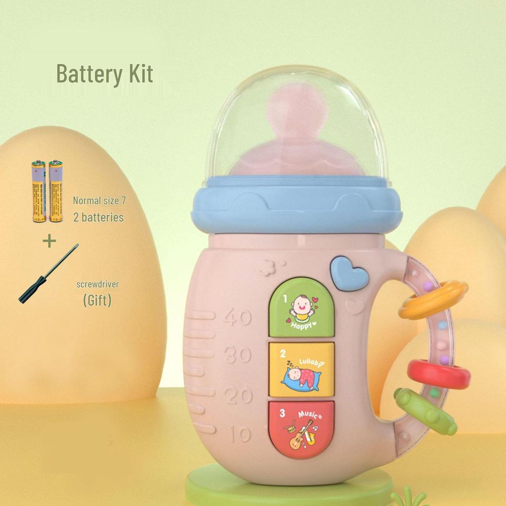 Newborn Baby Toys: Light & Music Electric Pacifier, Rattle, Bilingual Early Education Phone (0-1 Year)