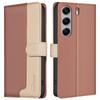 BINFEN COLOR BF33 For TECNO Camon 40 Pro 5G Leather Case Splicing Color RFID Blocking Wallet Stand Phone Cover