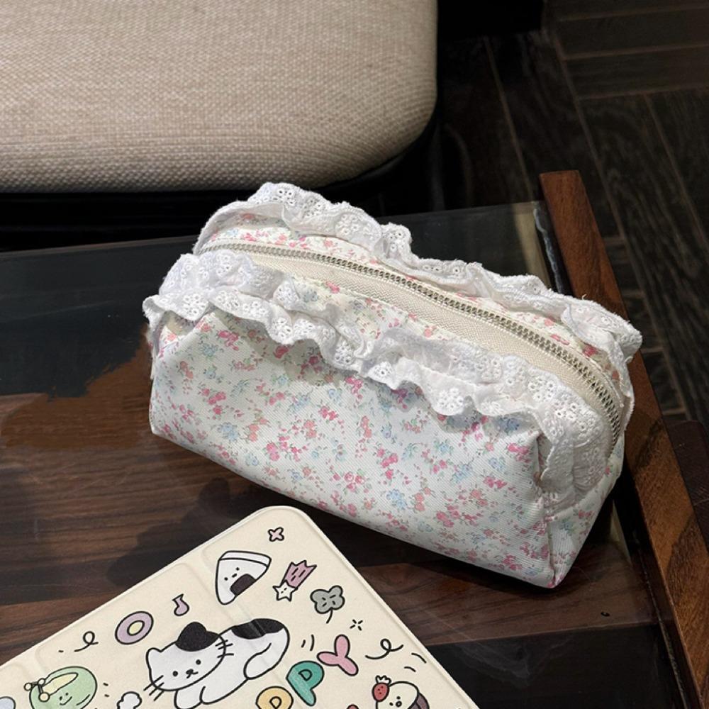 Large Capacity Pen Bag Lace Floral Pattern Stationery Bag High Quality Pen Box  Gift