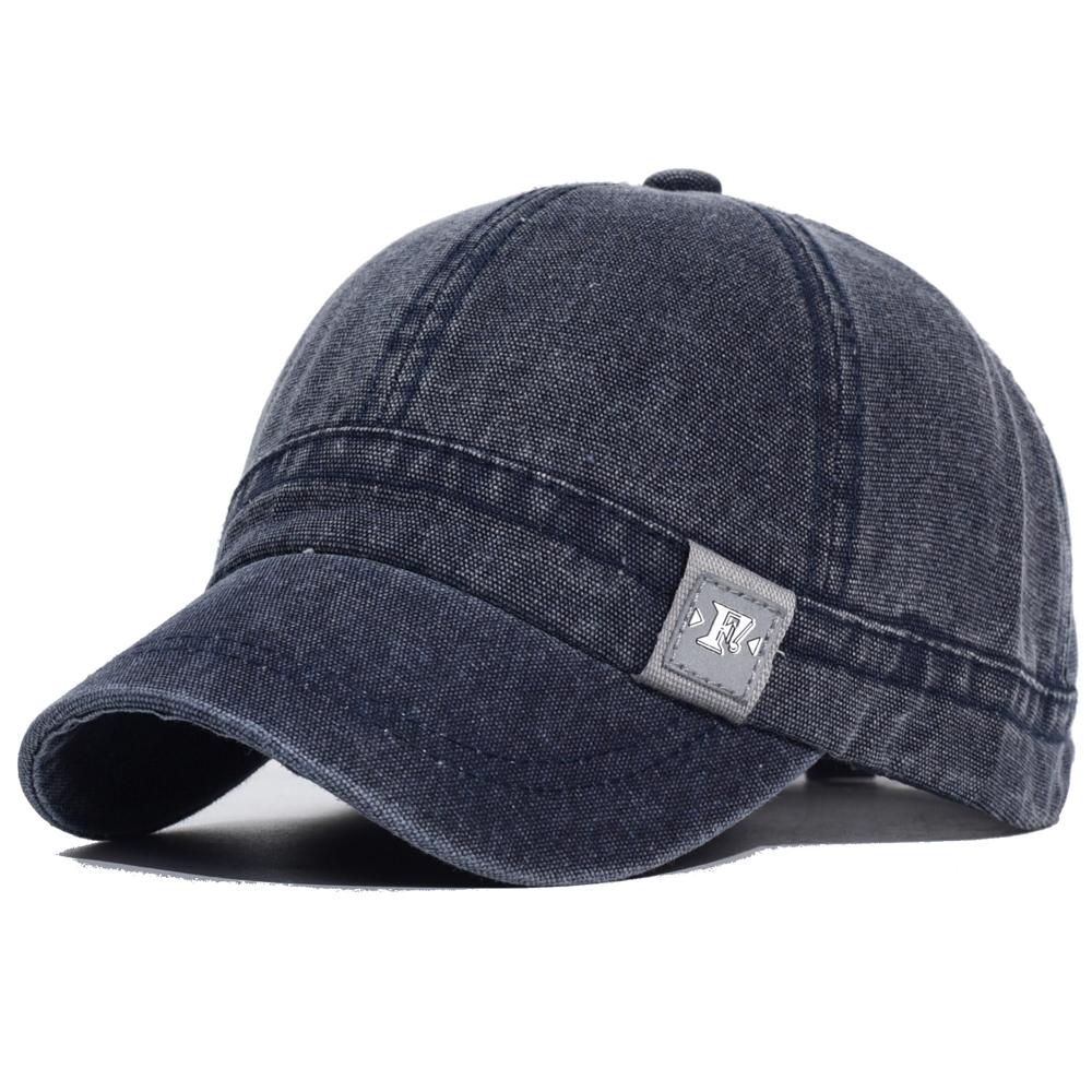 Fashion Short Brim Washed Cotton Baseball Cap Men Women Soft Vintage Dad Hat Adjustable Trucker Style Low Profile Caps
