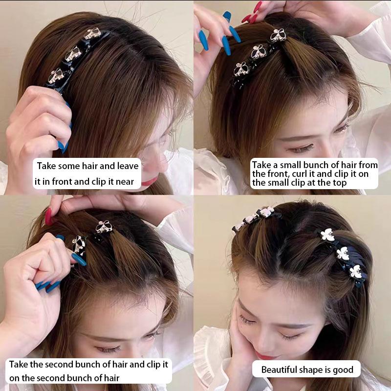 Funkelnde Kristall Strass Zopf Haar Klee Clips für Dickes Dünnes Haar Mädchen/Damen Zopf Haarspangen Haarstyling Zubehör