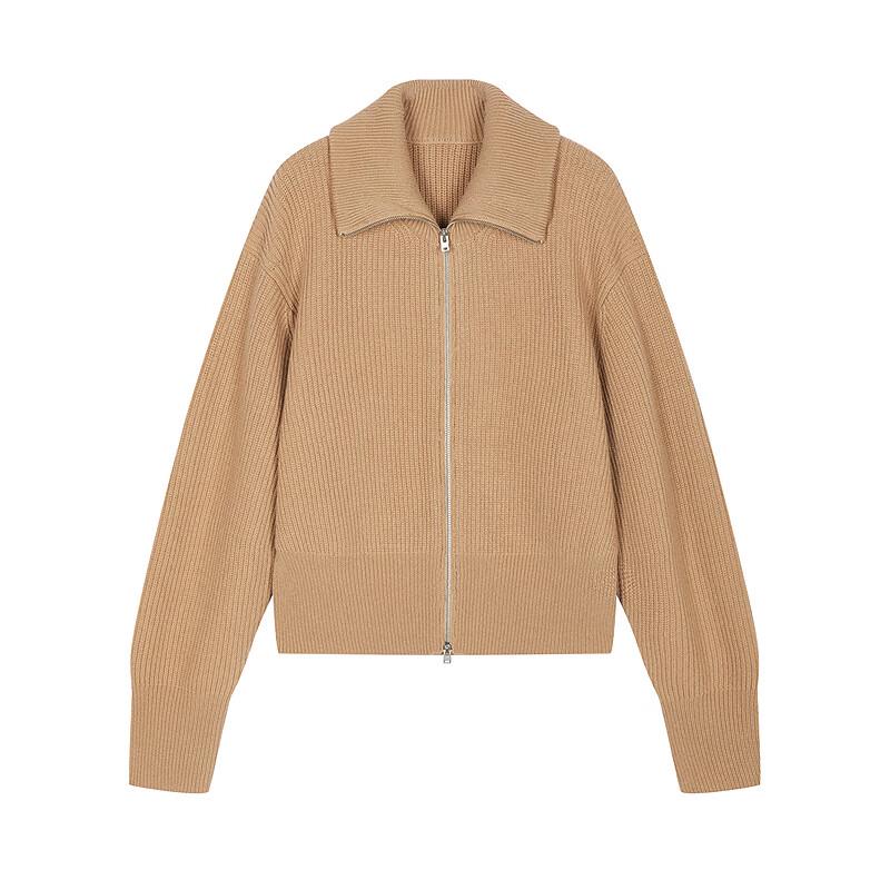 JNBY Wool Knit Loose Lapel Cardigan