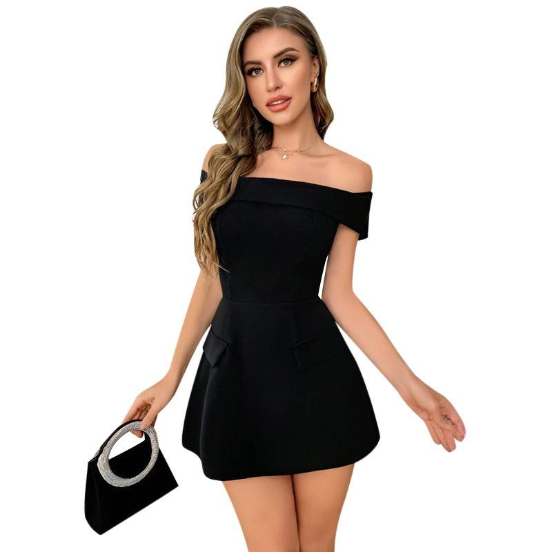 Gonna estiva da donna, nuova, a vita bassa, gonna corta elegante, abito skinny monospalla