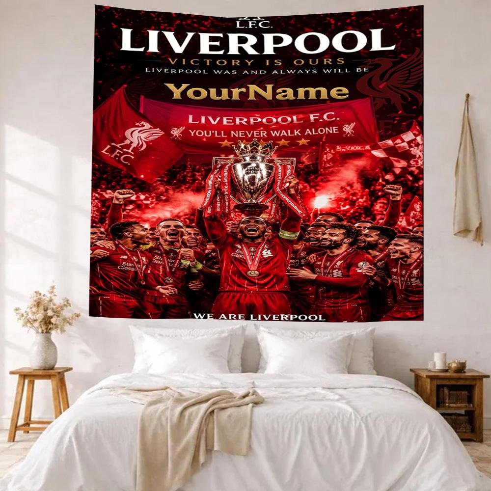 Liverpool Custom Ditt Navn Vægdekoration Vægtæppe Kunst Til Kæledyr Mindesmærke Fødselsdag Bryllupsfest Baggrund Familiegave