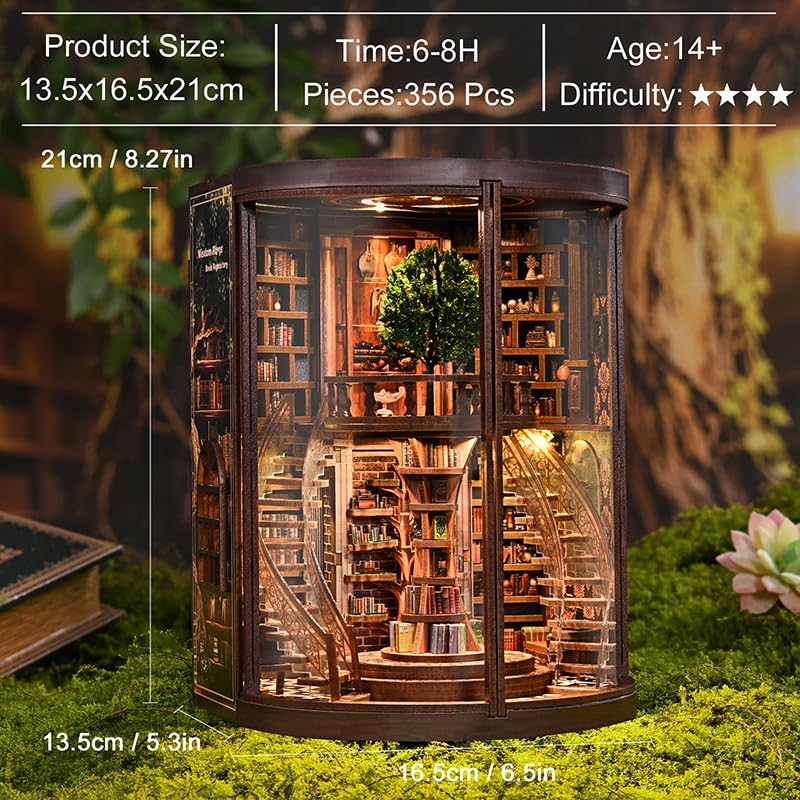 3D Wooden Puzzle QmXCyzl DIY Miniature Dollhouse Study Room Model Kit