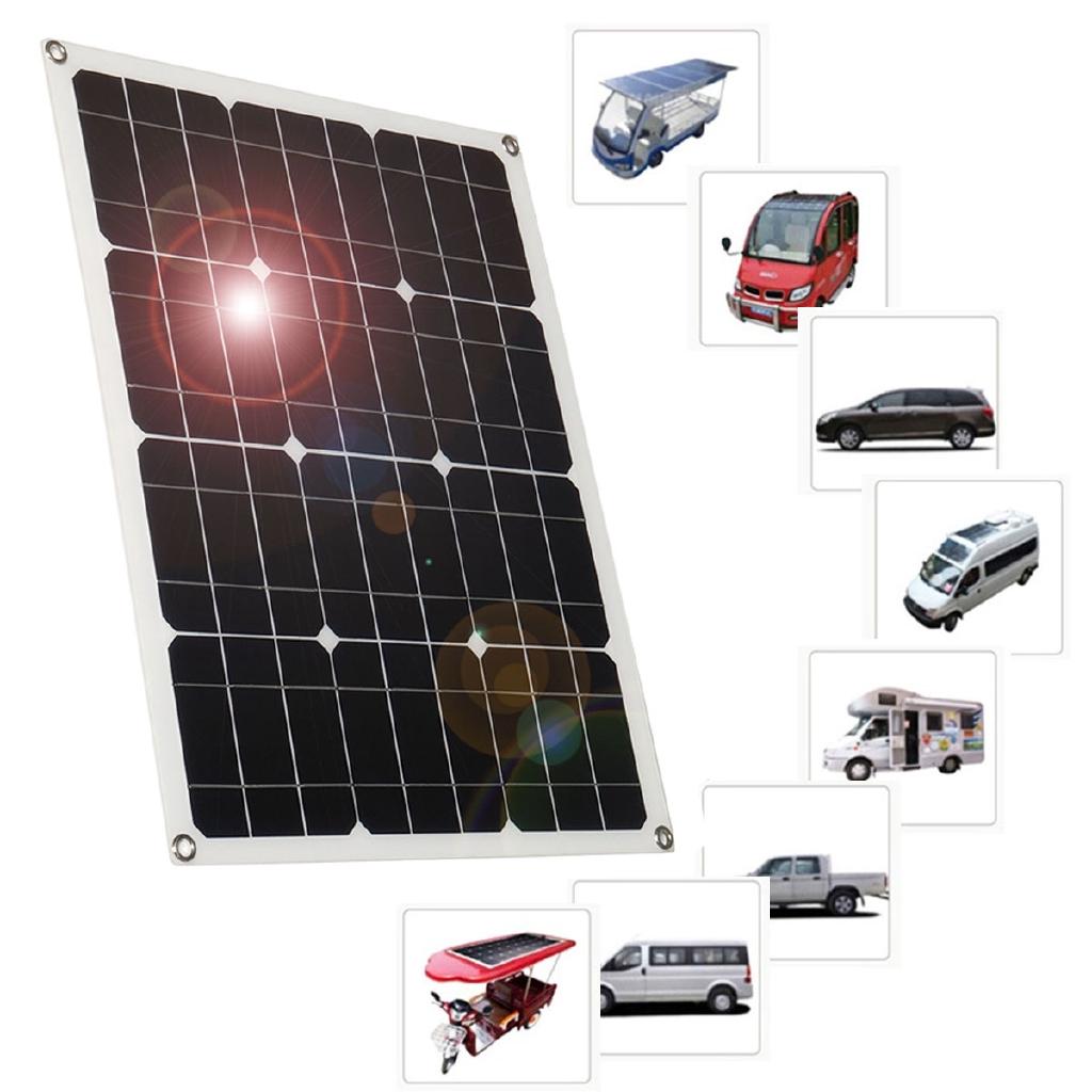 50W 18V 5V 10-50A Monocrystalline Solar Panel Battery Charger RV Motorhome Boats