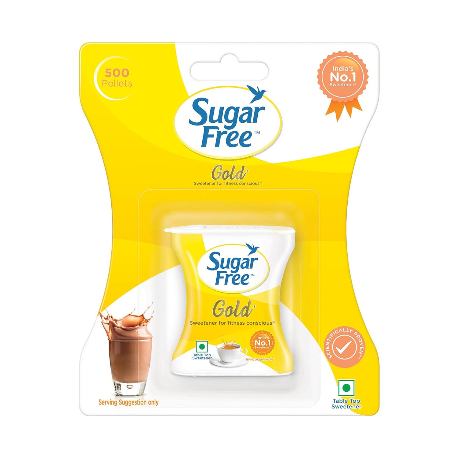 

Sugar Free Gold Low-Calorie Sweetener Pellets 500 Count | Healthy Sugar Alternative for Beverages & Desserts