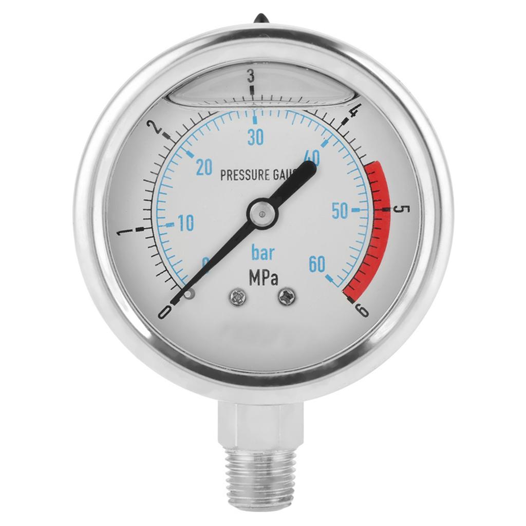 0 60Bar 0 6Mpa 1 4  NPT 60mm Dial Air Hydraulic Water Pressure Gauge Meter