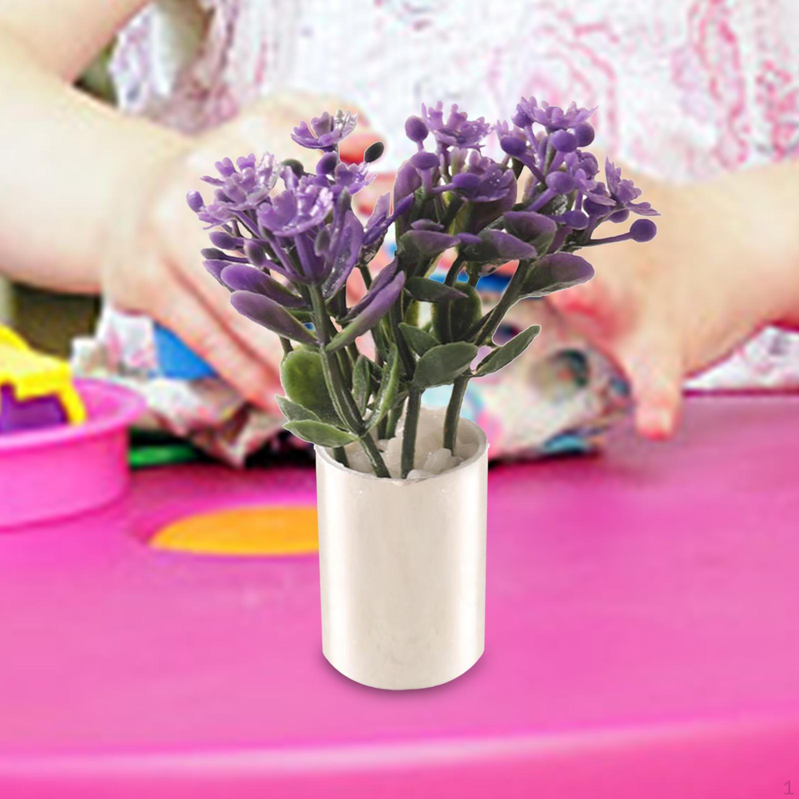 

1/12 Миниатюрный цветочный бонсай, 1:12 Кукольный домик Растение в горшке, в горшке, Argent