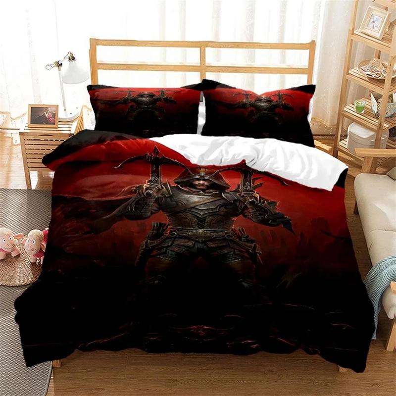 3D Print Game Diablo Bedding Set,Duvet Cover Comforter Bed Set Quilt Cover Pillowcase,King Queen Twin Size Boys Girls Adultse