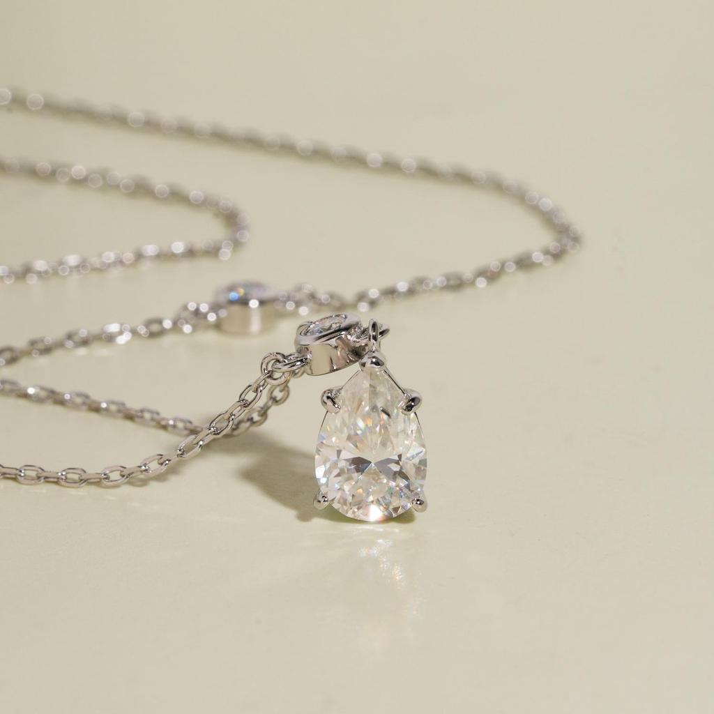 Veelzijdige High-End S925 Sterling Zilver Moissaniet Waterdruppel Hanger Ketting