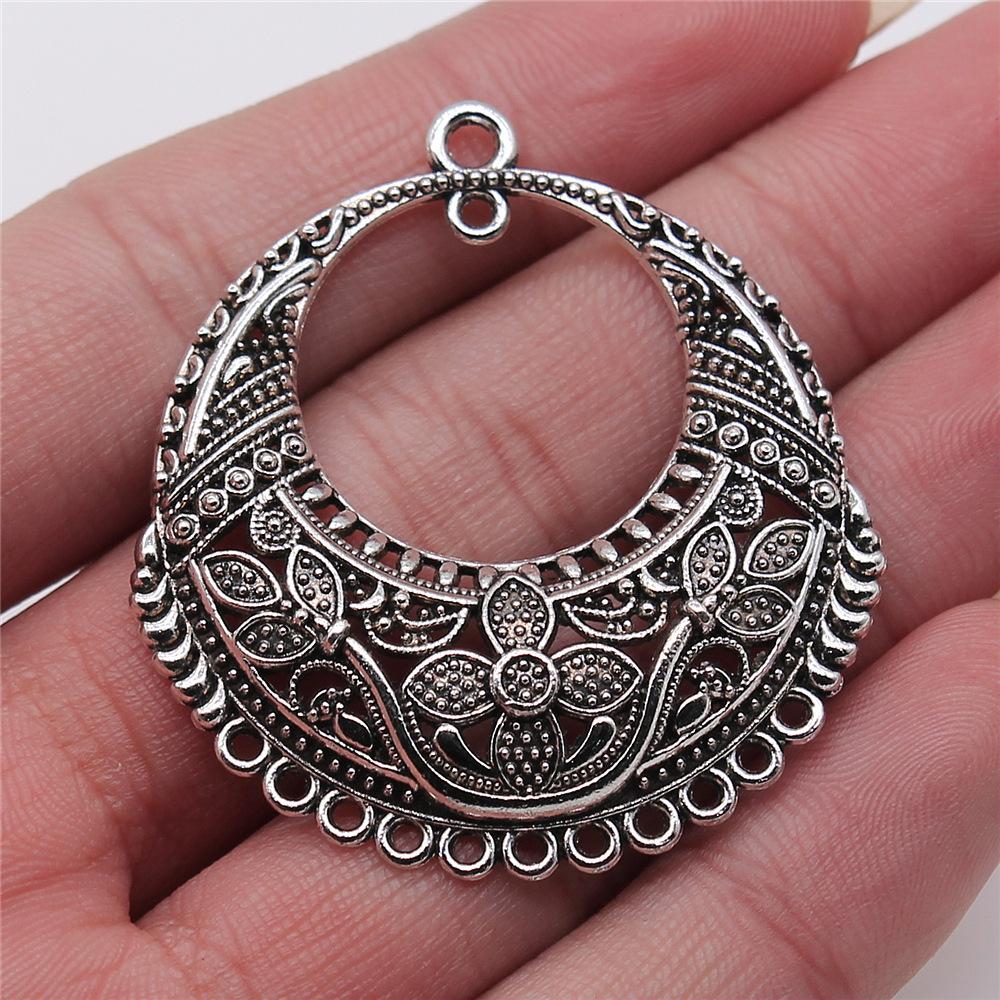 6pcs Antique Silver Color Earring Connector Charms For Jewelry Making Charms Earring Connector Jewelry Findings DIY
