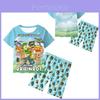 Italienisches Brainrot Al Tung Tungtung Sahur Muster Kinderpyjama-Set aus weichem Milchseidenstoff für sommerlichen Komfort