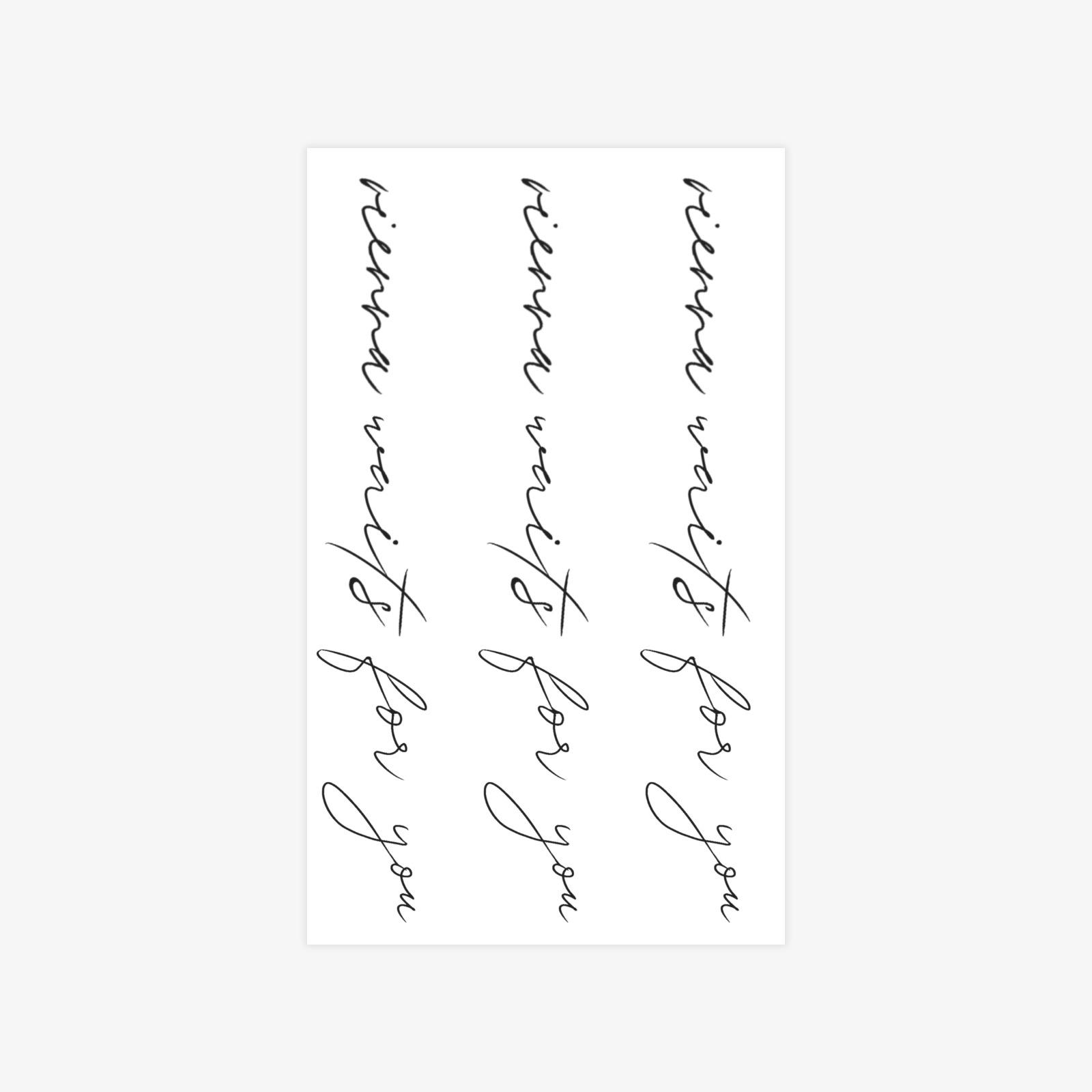 Herbal English Short Sentences Tattoo Stickers Semi-Permanent Juice Tattoo Stickers Waterproof And Long-Lasting Non-Reflective 9*15