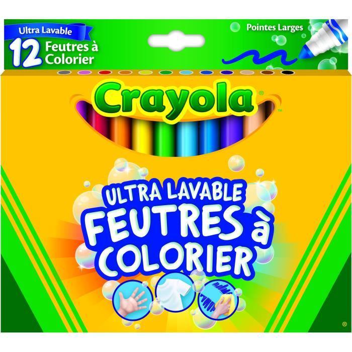 Feutres de coloriage Crayola ULTRA-LAVABLES - Boîte de 12 - Pour enfants à partir de 3 ans
