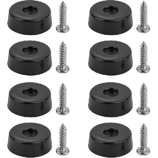 8 Pcs Cutting Board Feet with Stainless Steel Screws, 1 Inch Rubber Feet for Cutting Board, Non Slip Round Rubber Feet for Furniture Appliances 8