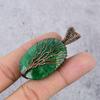 Tree Of Life Emerald Pendant, 999 Copper Wire Wrapped Pendant Gemstone Jewelry, Handmade Pendant Amazing Jewelry, Gift For Her