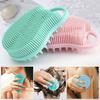 Badebürste beidseitig flexibel weiche Borsten Aufhängeloch leicht zu reinigen 2-in-1 Hand-Shampoobürste Peeling-Silikon-Körperwäscher