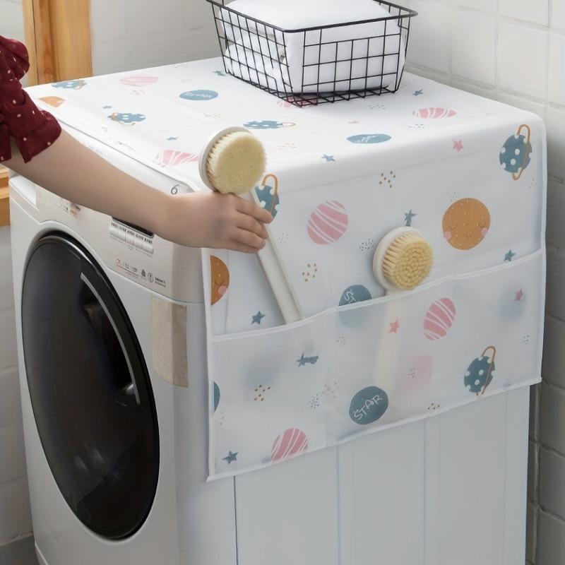 Versatile Fridge Dust Cover with Pockets - Made from Durable PET Fabric, 50"x20"-Perfect for Modern Home & Kitchen Organization
