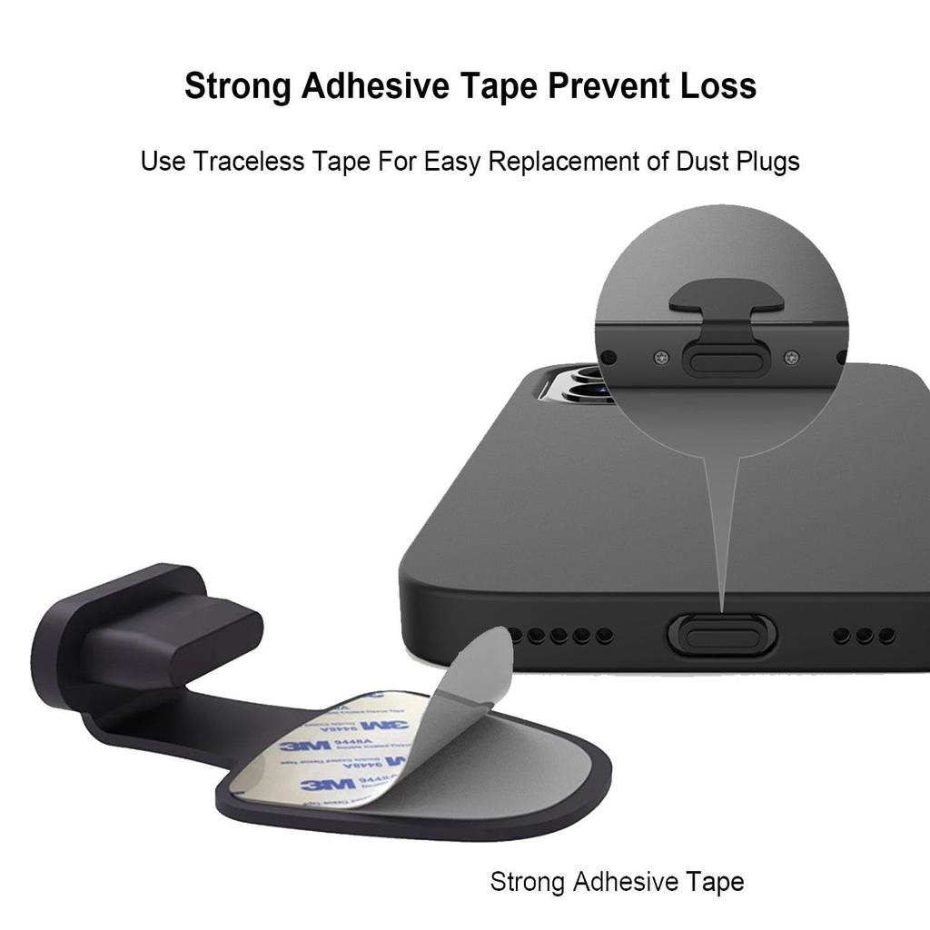 3pcs Type C Dustproof Plug, Dust Cover Port Plug Protection Compatible with All Type-C Smartphones And Tablets - Black