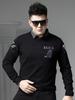 European-Style Fake Two-Piece Sweater for Men, 2025 Autumn and Winter New Trendy Brand Bear Print Round Neck Knitted Base Shirt for Men