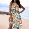 Wish summer fashion sexy off the shoulder neck women's dress women