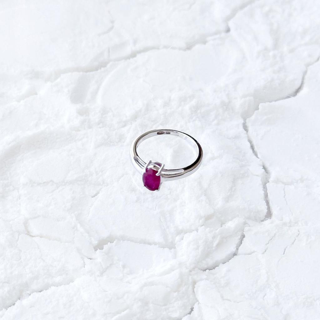 Silver Ring with Natural Ruby 1.05ct, Product Weight 2.52 G (2165118)