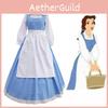 Elegant Beauty And The Beast Belle Blue Maid Dress With Exquisite Workmanship For Halloween