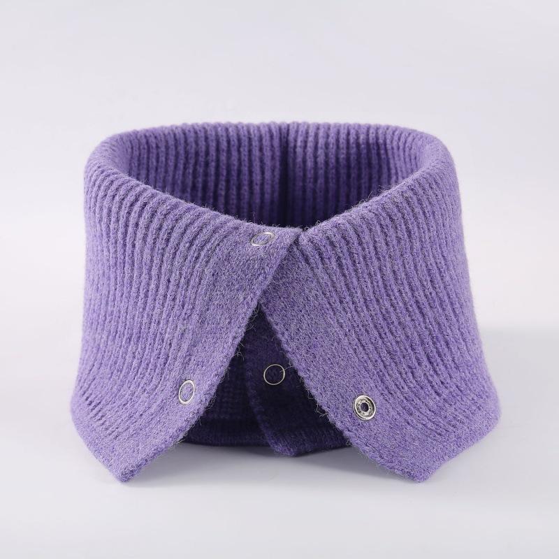 

Autumn and winter new solid color wool warm outdoor elastic pullover knitted scarf casual neck cover One size