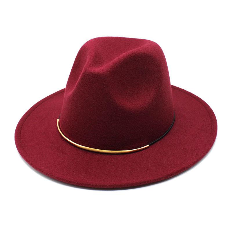 Retro Ladies Jazz Hat, British Versatile Simple Wool Hat Jazz Hat